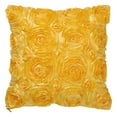 thumbnail image 1 of Unique Bargains 3D Flower Decorative Throw Pillow Cover 16" x 16" Gold Tone, 1 of 8