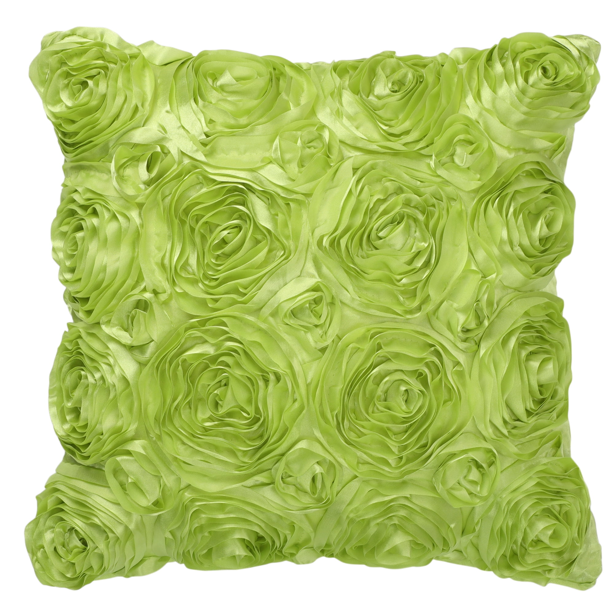 Unique Bargains 3D Flower Decorative Throw Pillow Cover 16" x 16" Green