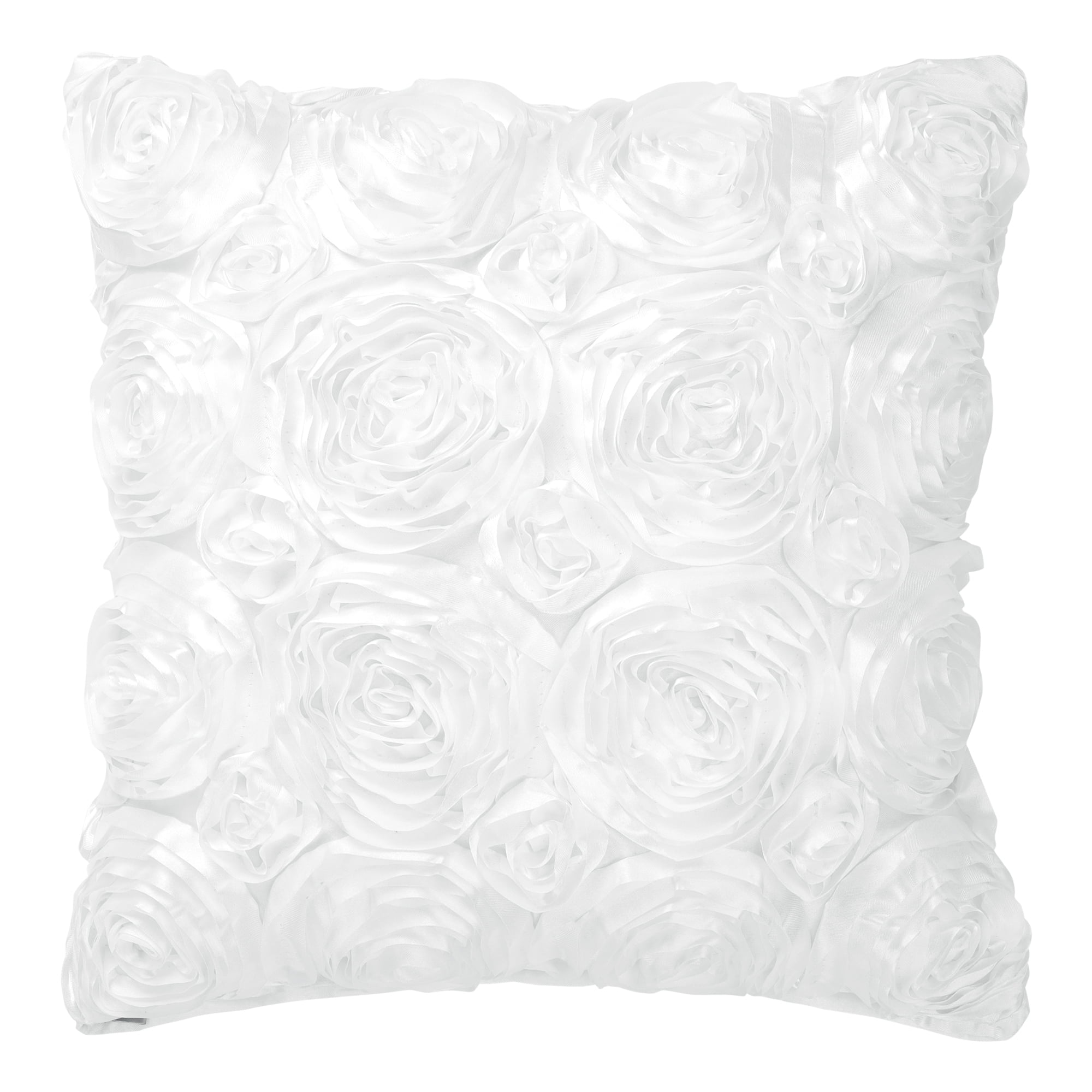 Unique Bargains 3D Flower Decorative Throw Pillow Cover 16" x 16" Snow White
