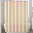 thumbnail image 1 of Unique Bargains 3D Geometric Texture Bath Curtain Sets with Hooks Beige 72"W x 72"L, 1 of 7
