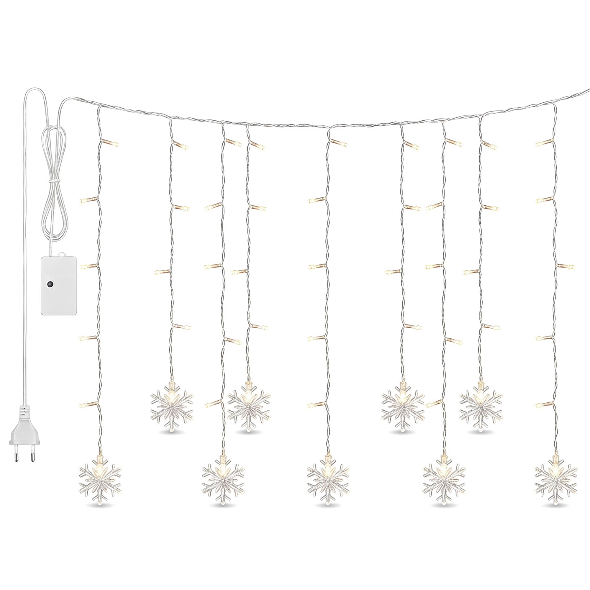 Unique Bargains 3D Snowflake Decor Lights for Indoor Romantic Winter Decorations 3.5 ft White EU Plug In Powers Steady On and Twinkle Lights