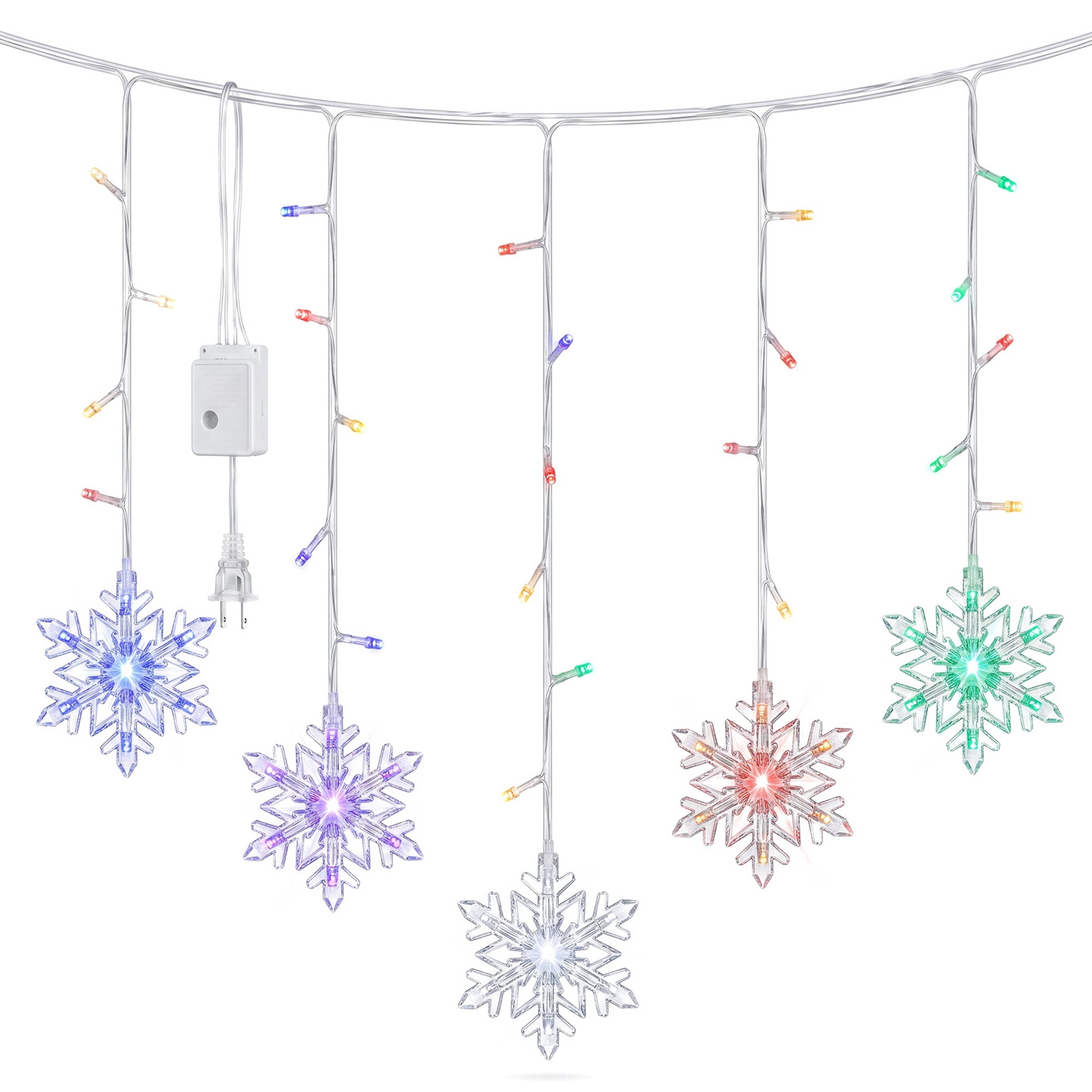 Unique Bargains 3D Snowflake Decor Lights for Indoor 3.5 ft Colorful US Plug In Powers