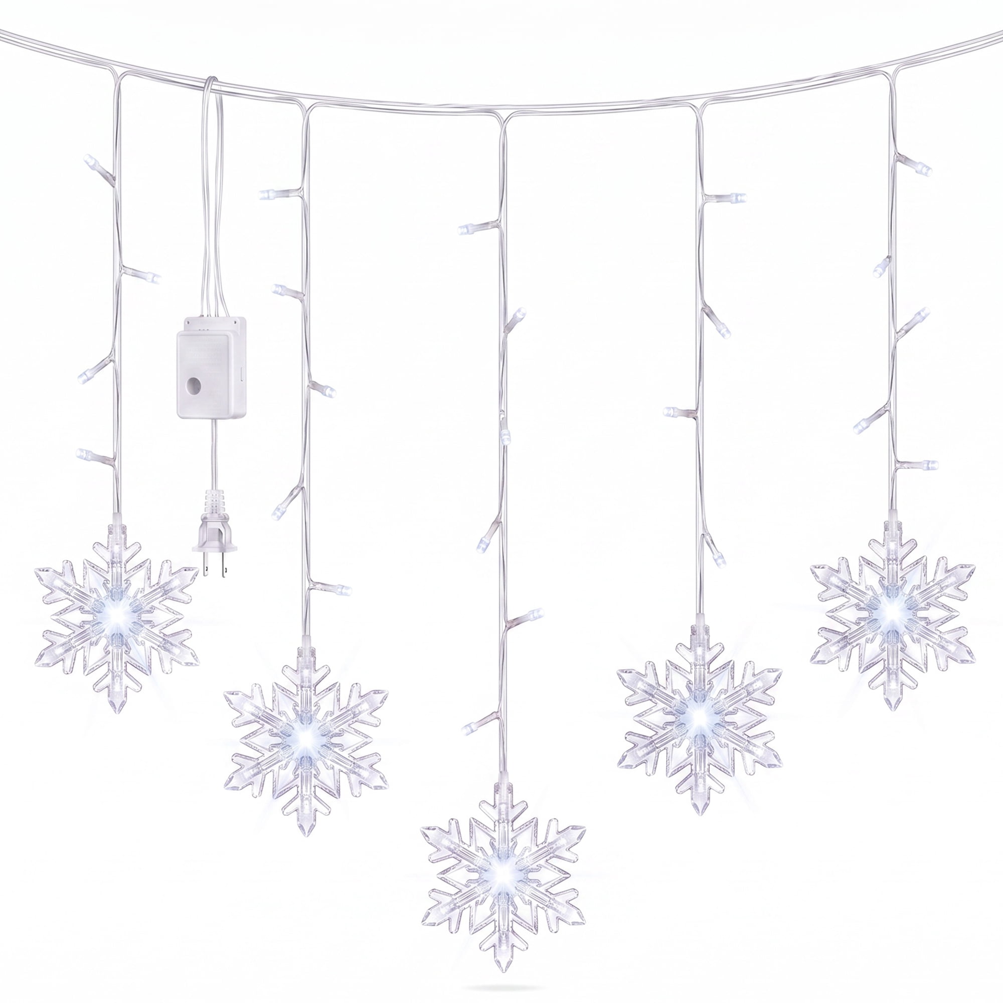 Unique Bargains 3D Snowflake Decor Lights for Indoor 3.5 ft White US Plug In Powers