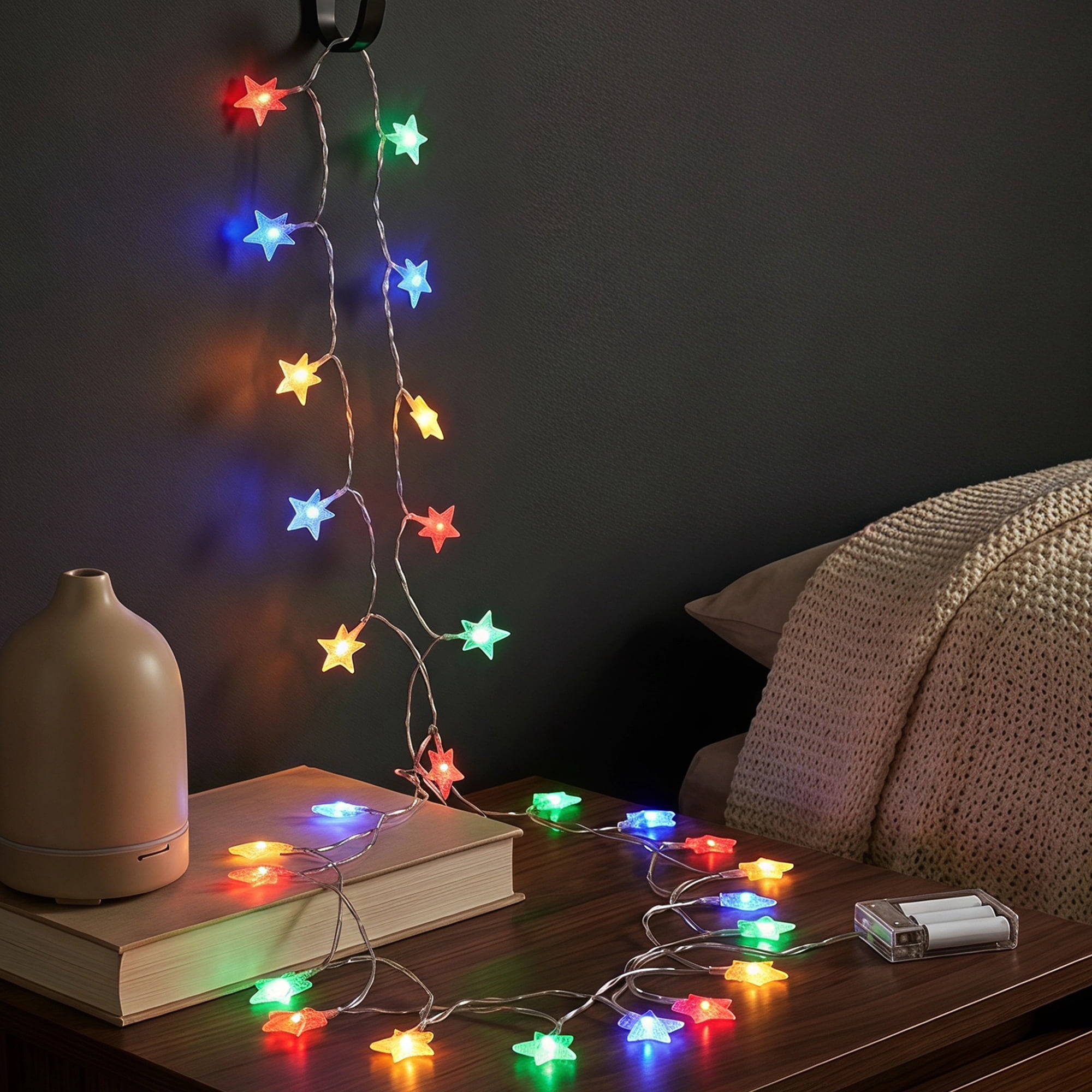 Unique Bargains 3D Star Lights with Flexible Design 9.8 ft Colorful Battery Operated