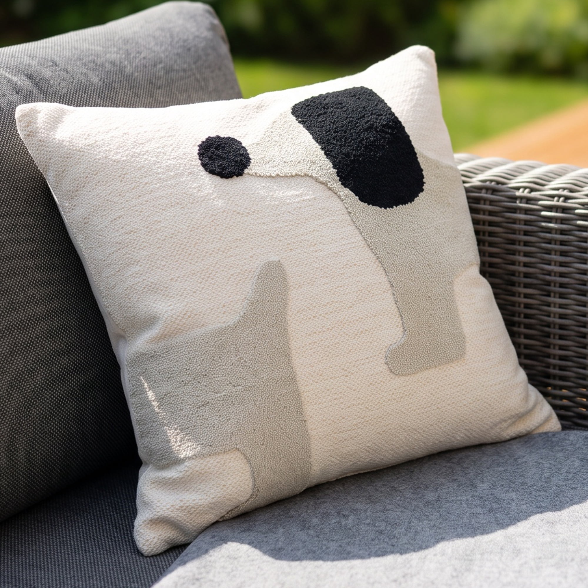 Unique Bargains 3D Tufted Cute Animal Throw Pillow Cushion Cover Beige Dog 18"x18"