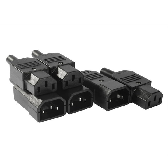 Unique Bargains 3Pair AC250V 10A 3P Panel Mount IEC320 C14 Socket C13 Plug Adapter Connector