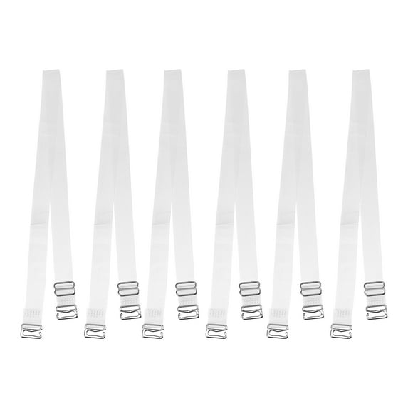 Unique Bargains 3Pairs Clear Bra Strap Stainless Steel Hook Shoulder Strap ABS 18mm 12mm