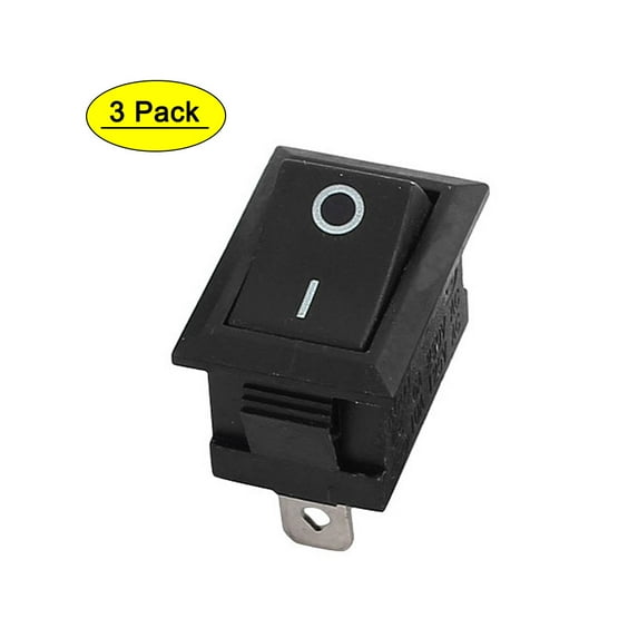 Unique Bargains 3Pcs 3 Pin 2 Position ON/OFF SPST Snap in Panel Mount Rocker Switch