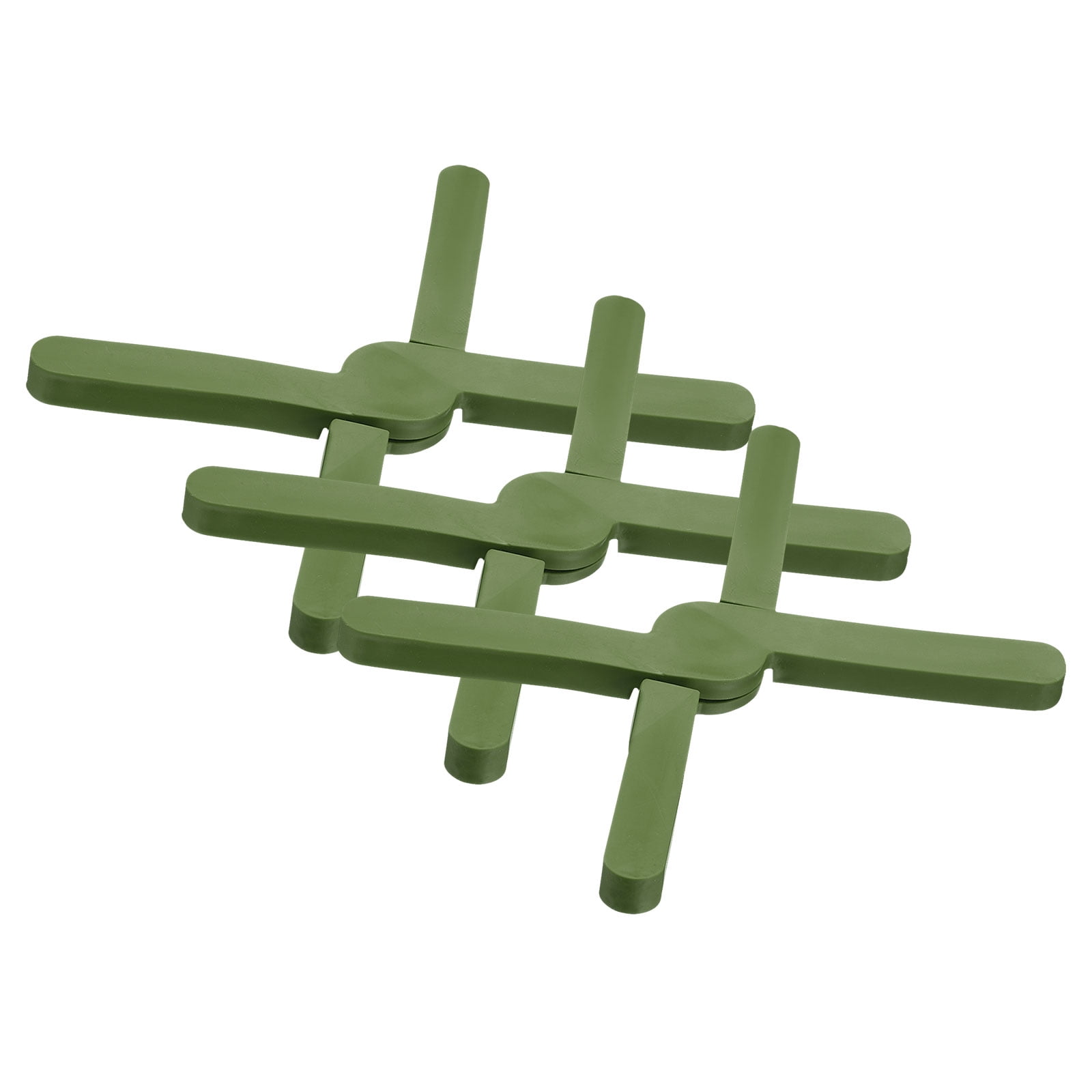 Unique Bargains 3Pcs Foldable Silicone Heat-Resistant Pad Trivet Mats Green