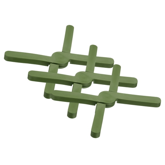 Unique Bargains 3Pcs Foldable Silicone Heat-Resistant Pad Trivet Mats Green