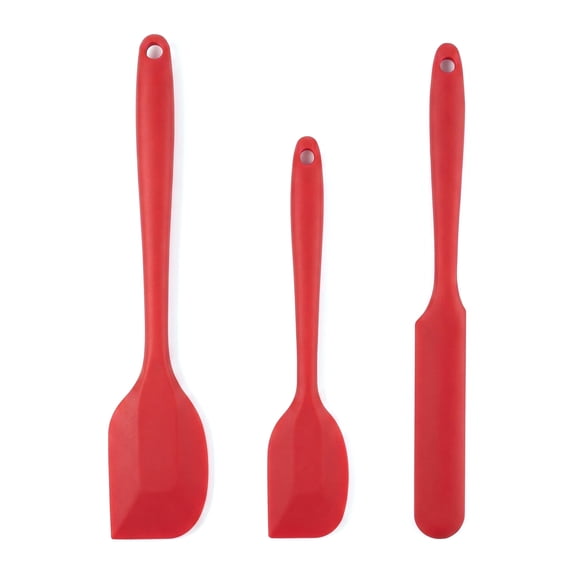Unique Bargains 3Pcs Heat-Resistant Cooking Utensils Kitchen Spatula Set Red