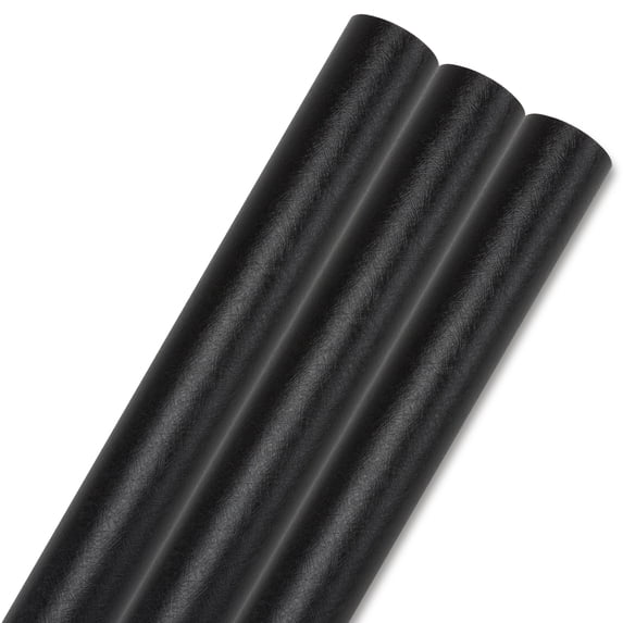 Unique Bargains 3Pcs Heavyweight Matte Gift Wrapping Paper Black 27.6" x 19.7"