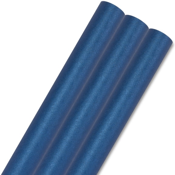 Unique Bargains 3Pcs Heavyweight Matte Gift Wrapping Paper Blue 27.6" x 19.7"