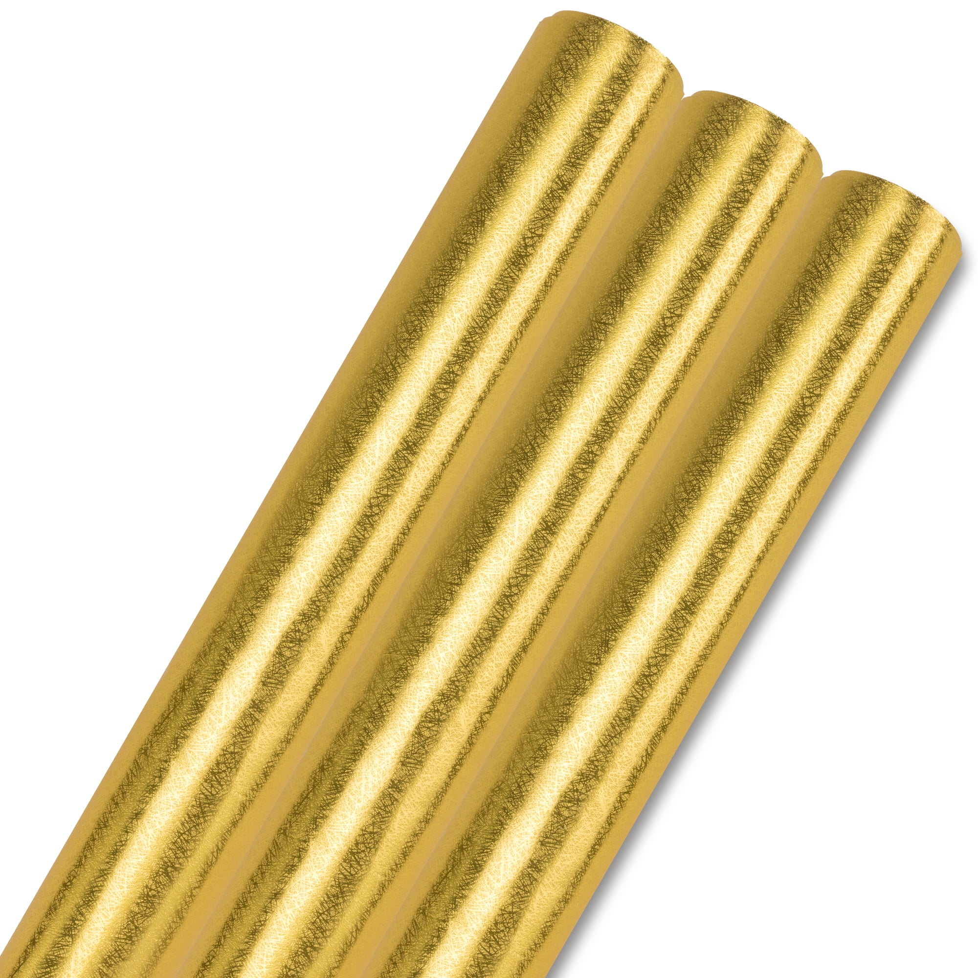 Unique Bargains 3Pcs Heavyweight Matte Gift Wrapping Paper Gold 27.6" x 19.7"