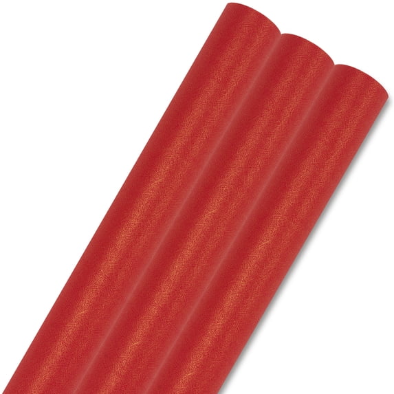 Unique Bargains 3Pcs Heavyweight Matte Gift Wrapping Paper Red 39.4" x 27.6"
