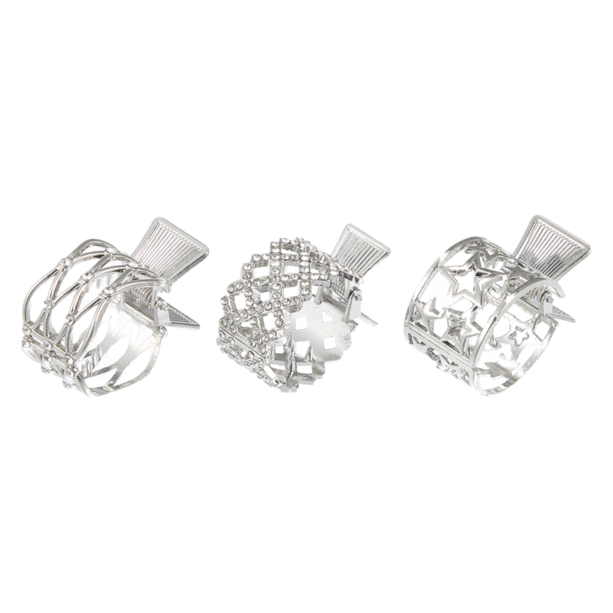 Unique Bargains 3Pcs High Ponytail Metal Claw Nonslip Accessories