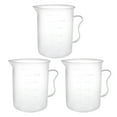 thumbnail image 1 of Unique Bargains 3Pcs Laboratory Clear White PP 300mL Measuring Cup Handled Beaker, 1 of 5