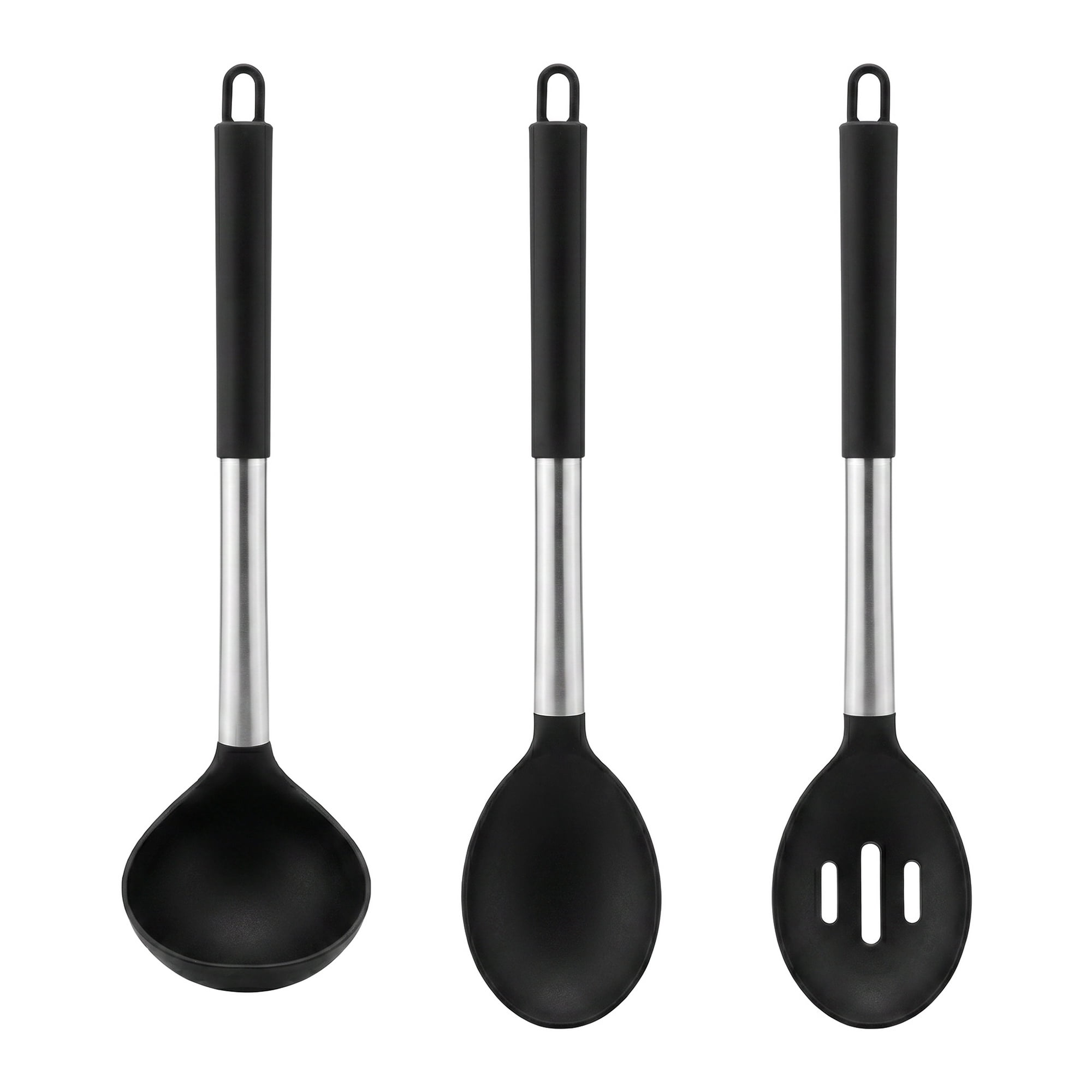 Unique Bargains 3Pcs Silicone Non Stick Cookware Cooking Utensil Set Black