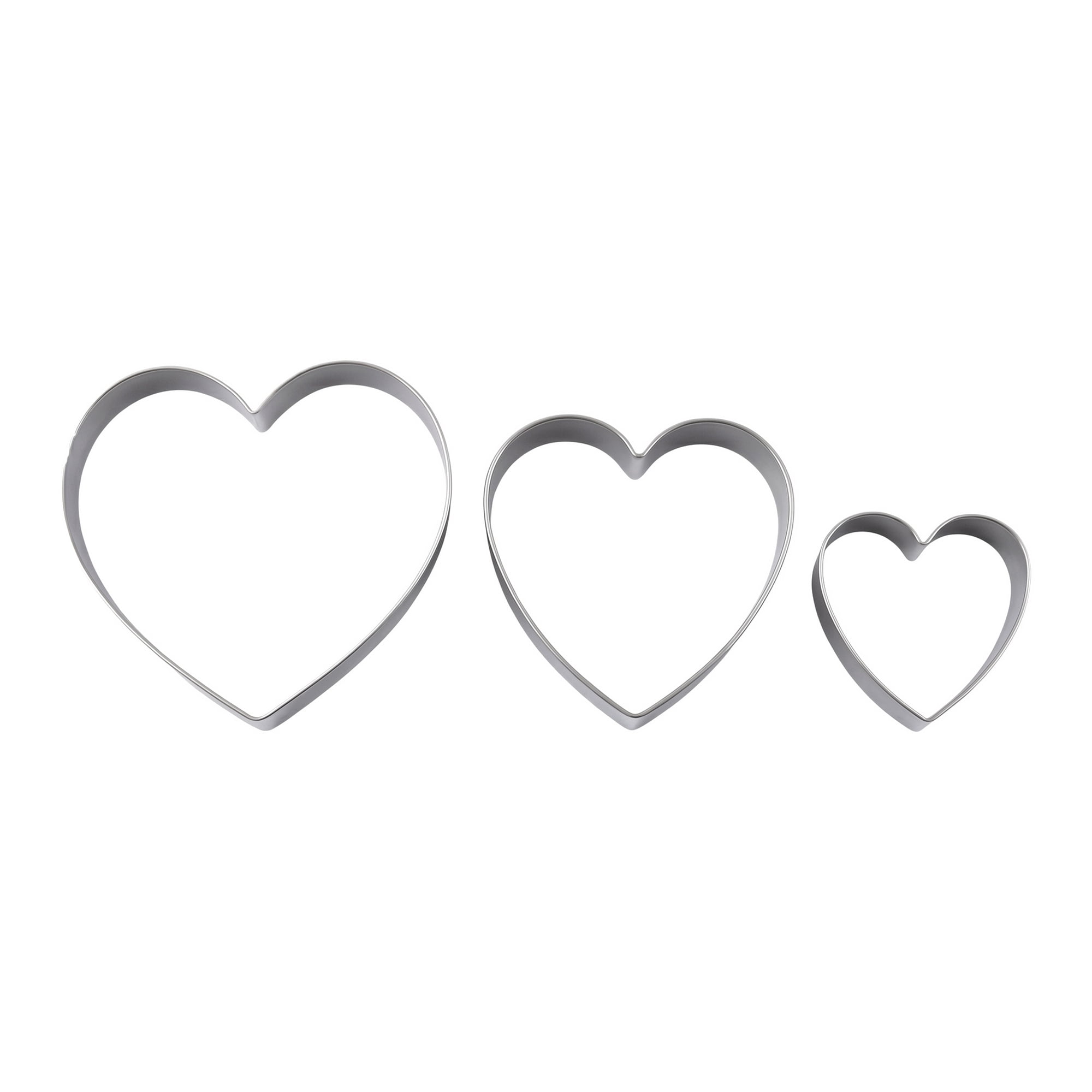 Unique Bargains 3Pcs Stainless Steel Cookie Cutters Tiered Heart Frames Silver-5