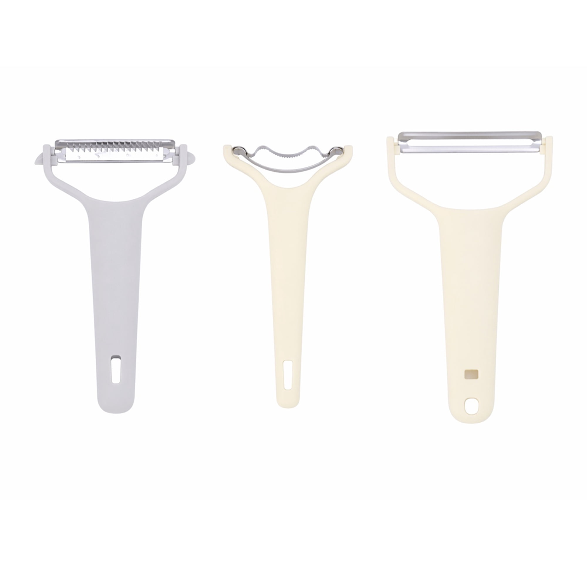 Unique Bargains 3Pcs Stainless Steel Peeler Assorted Peeler Cream 7.1" x 4.3" x 1"