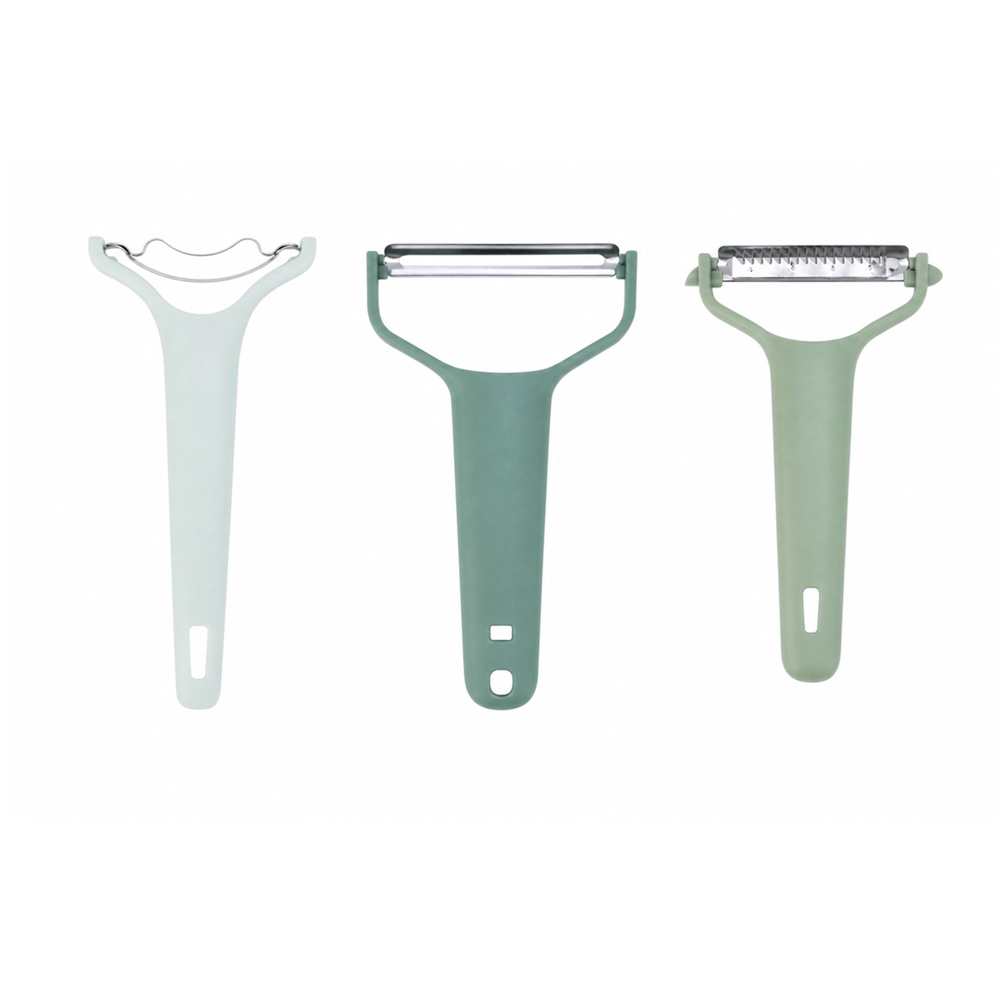 Unique Bargains 3Pcs Stainless Steel Peeler Assorted Peeler Green 7.1" x 4.3" x 1"