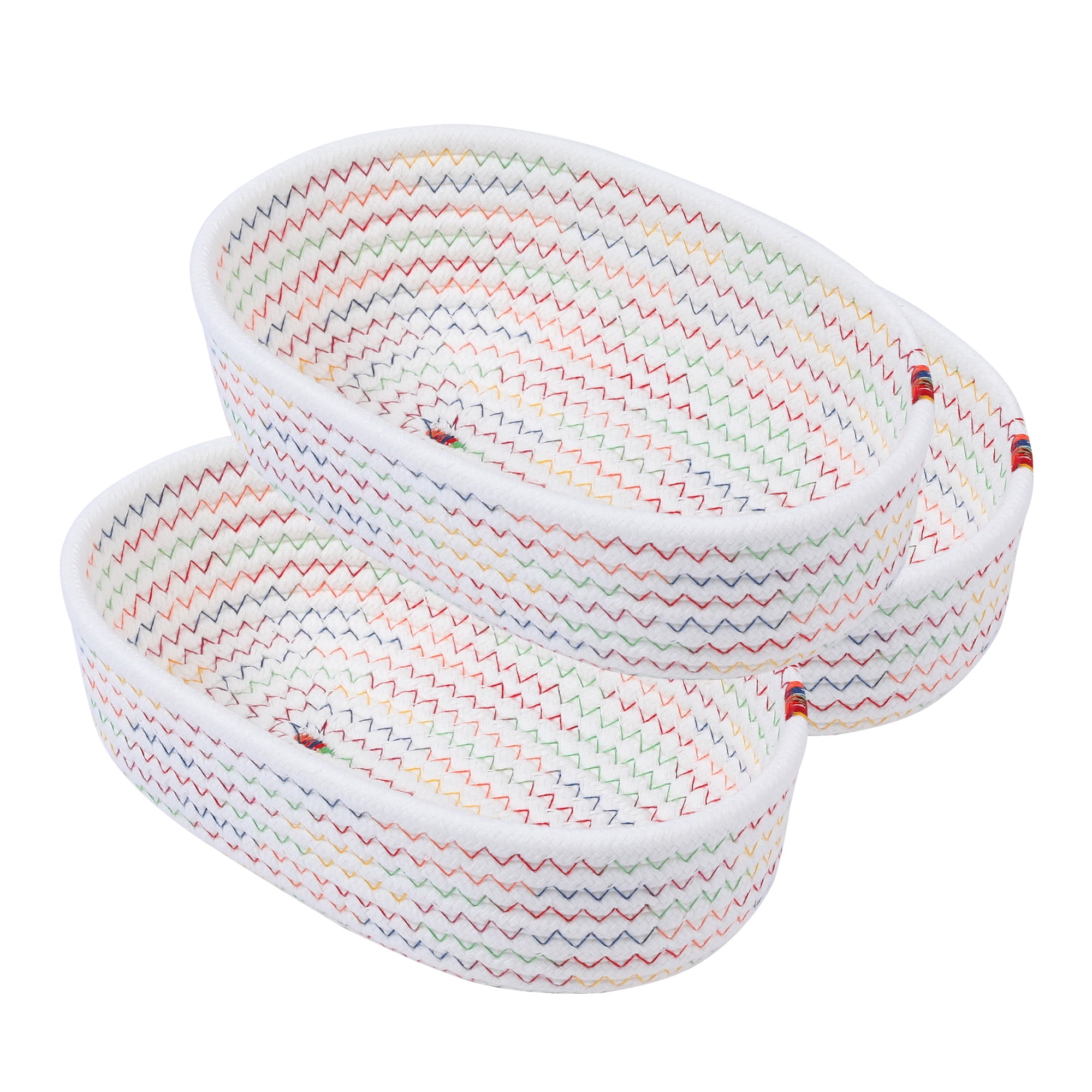 Unique Bargains 3Pcs Storage Basket for Key Tray Bowl White 9.1*5.1*2.8in