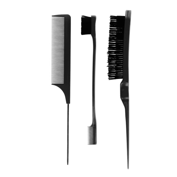 Unique Bargains 3Pcs Women Durable Rat Tail Comb Black