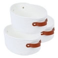 thumbnail image 1 of Unique Bargains 3Pcs Woven Storage Basket White 11.8*9.1*4.7in, 1 of 5