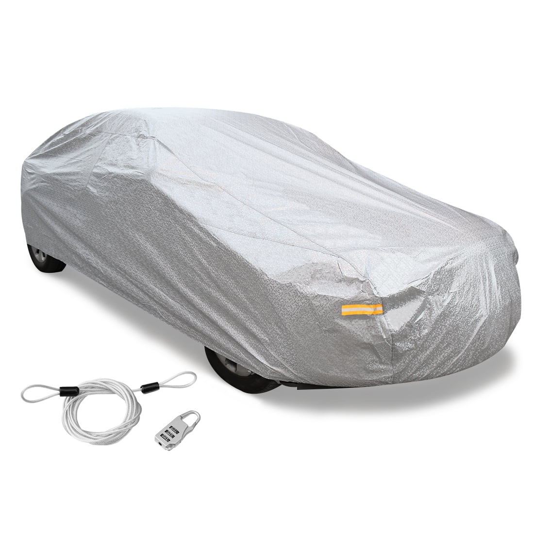 Unique Bargains 3XXL Car Cover Waterproof Breathable Heat Resistant Silver Tone