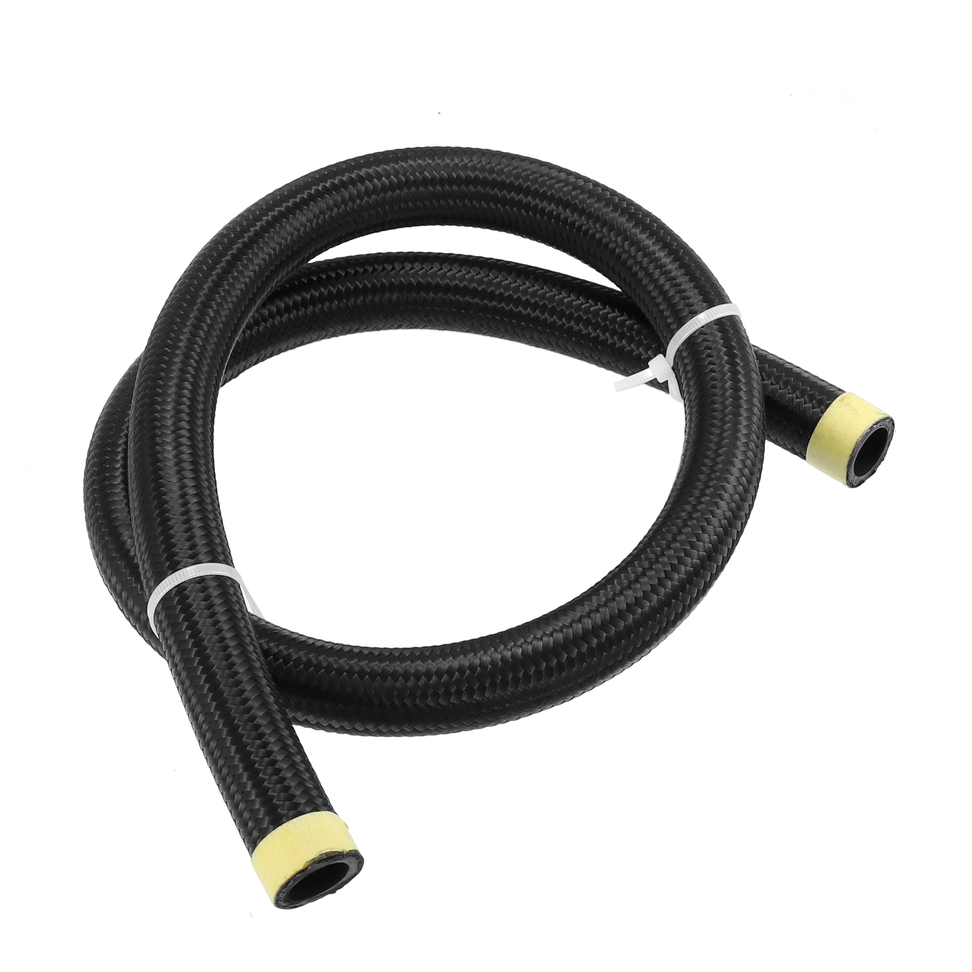 Unique Bargains 3ft 12AN Fuel Hose AN12 Universal Car Braided Nylon Stainless Steel CPE Oil Fuel Gas Line Hose Black
