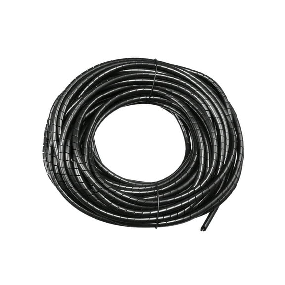 Unique Bargains 0.12" Flexible Spiral Tube Cable Wire Wrap Manage Cord 62.3Ft Length Black