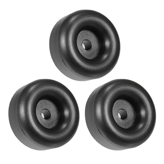 Unique Bargains 3pcs 2.5" Round Rubber Feet Bump Stops Guard Replacement for Truck Gate Ramp Hatch with 2/5" Screw Holes