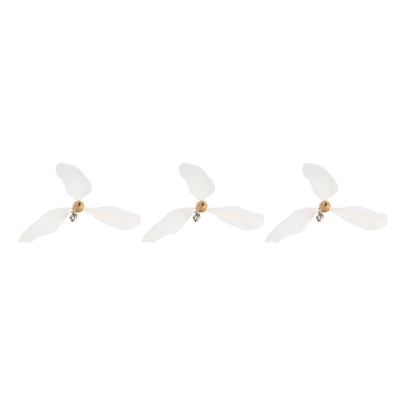 Unique Bargains 3pcs Cat Feather Plaything Cat Wand Replacement Feather W/ Bell for Pet Interactive White