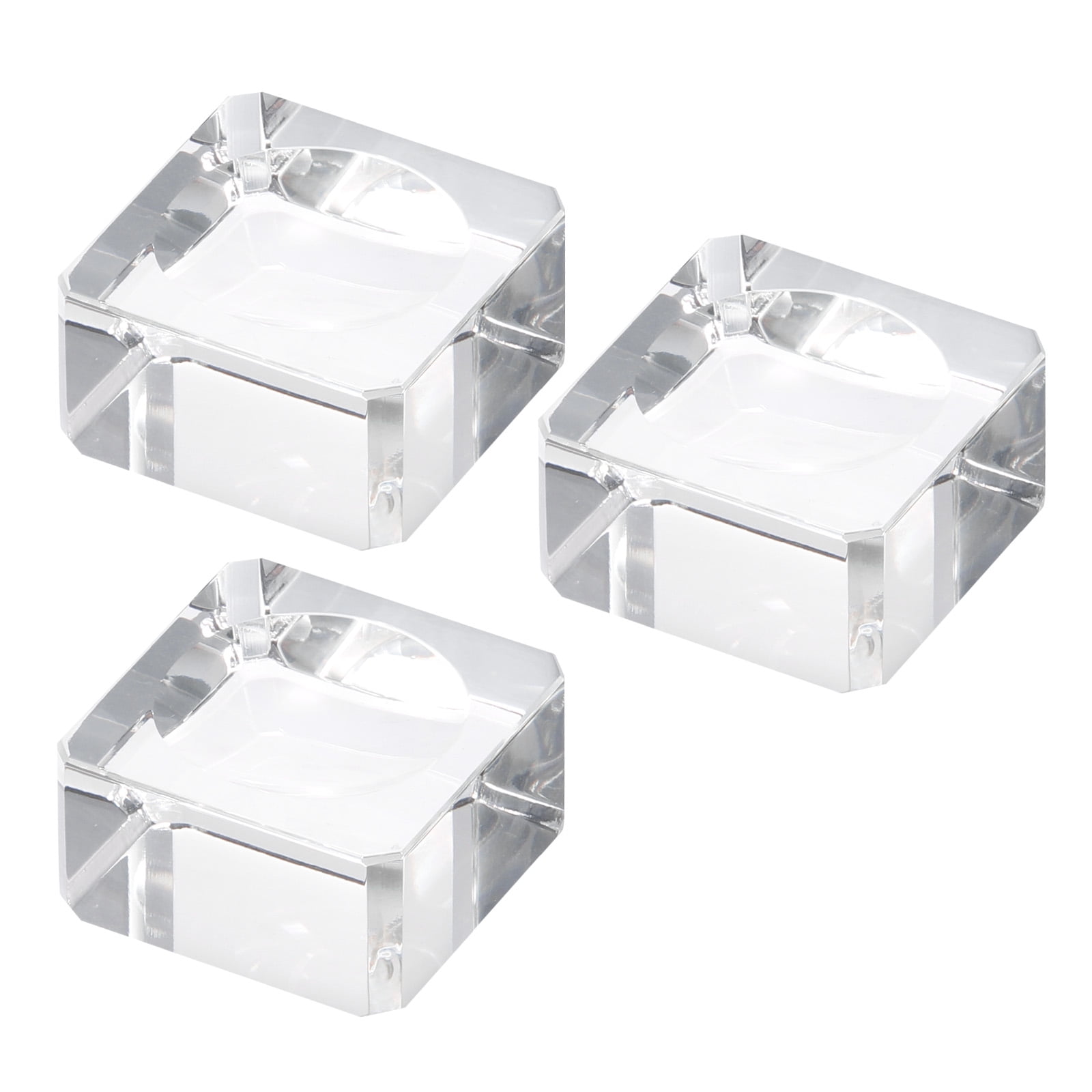 Unique Bargains 3pcs Crystal LED Display Base Holders 1.57" x 1.57" x 0.83" Transparent
