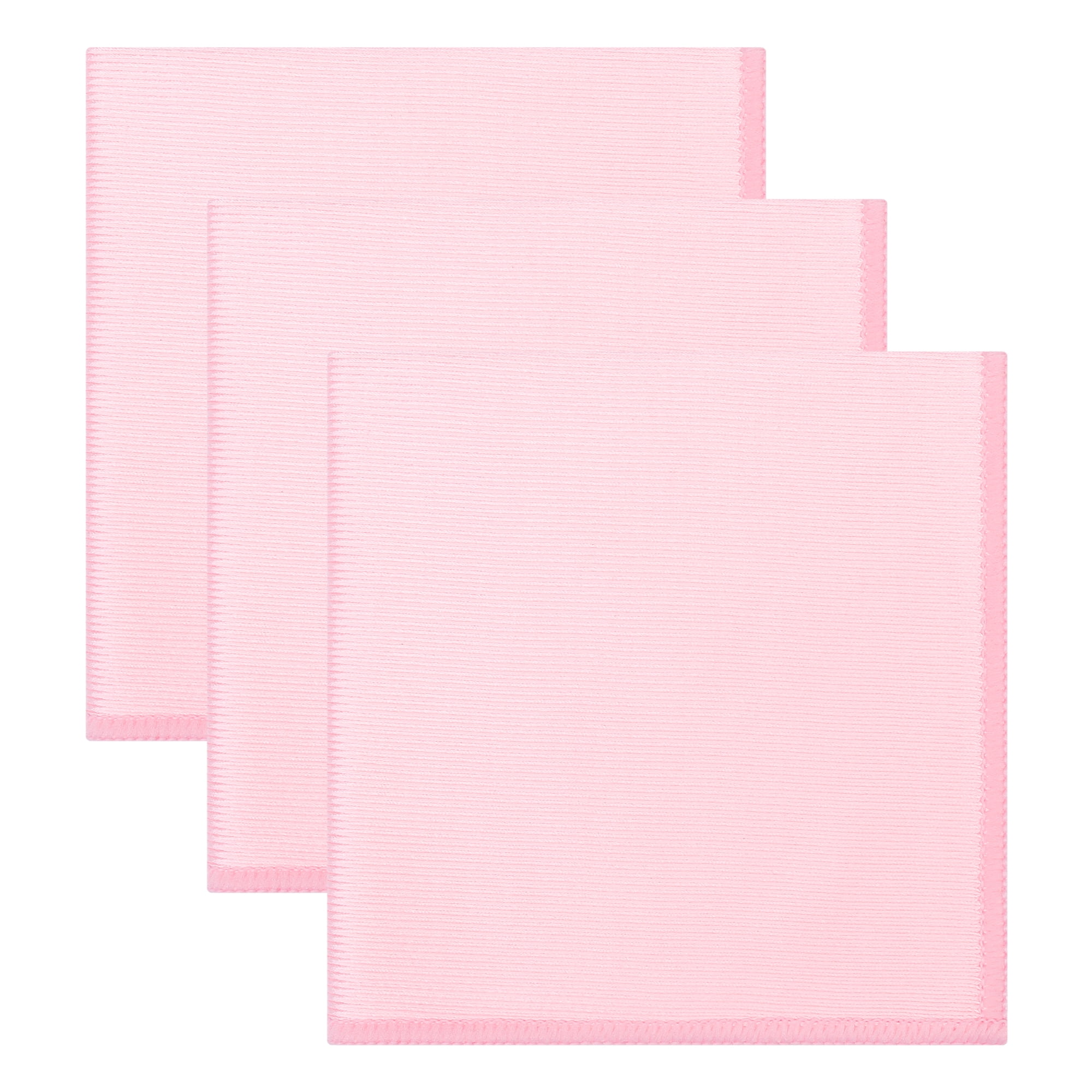 Unique Bargains 3pcs Fish Scale Streak Free Magic Glass Towels Pink 10" x 10"