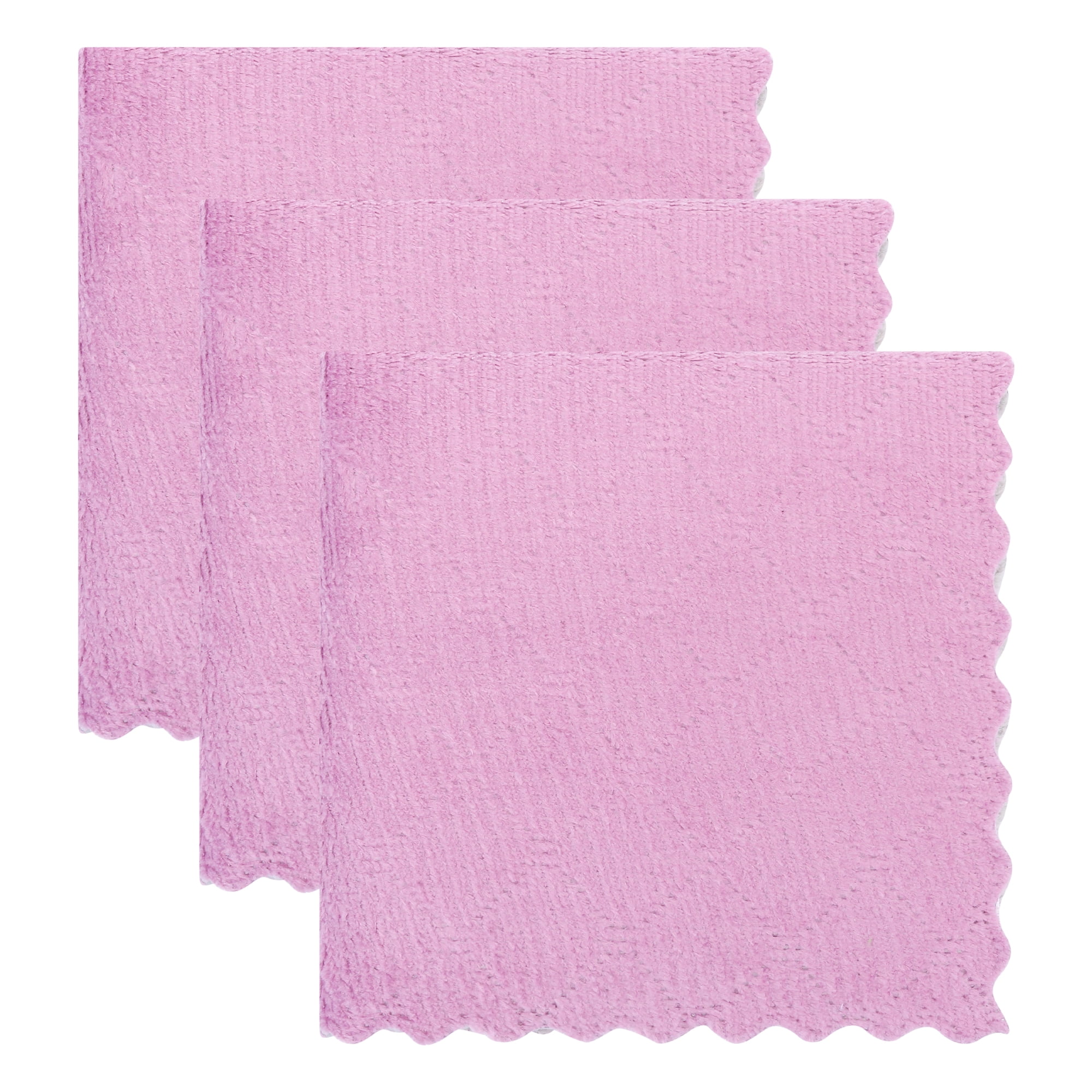 Unique Bargains 3pcs Kitchen Absorbent Microfiber Cleaning Towels Purple Grey 10" x 10"