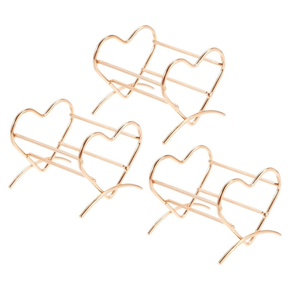 Unique Bargains 3pcs Love Shaped Beauty Egg Holder Makeup Sponge Case Drying Stand Cosmetic Egg Holder Rose Gold Tone