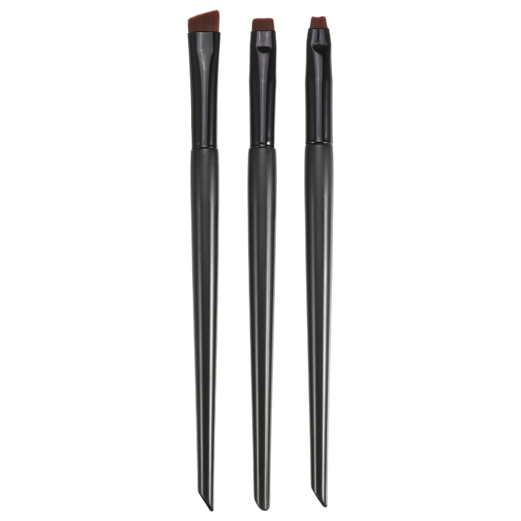 Unique Bargains 3pcs Makeup Brush Set Eyebrow Eyeliner Wooden Handle Smudger Makeup Tools