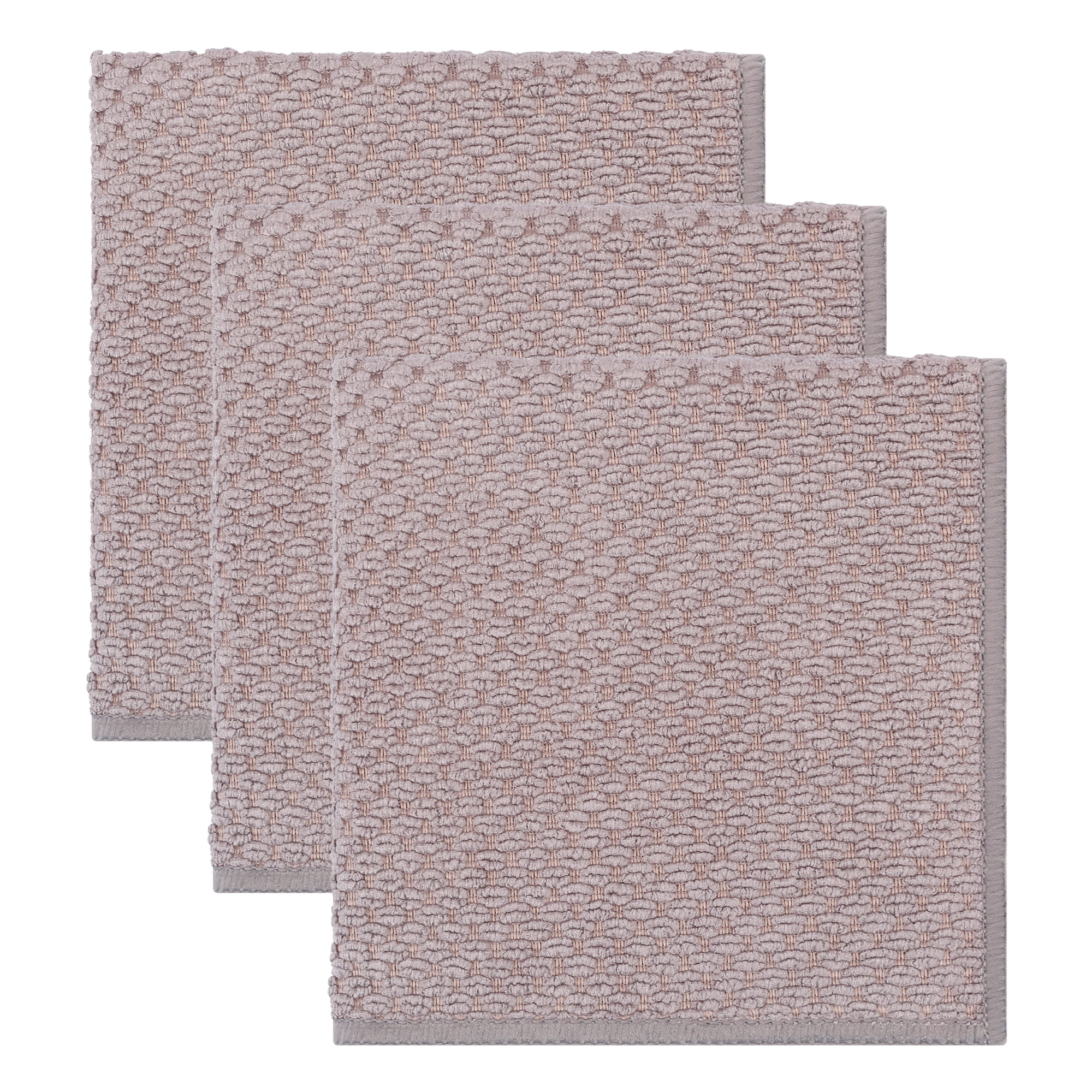Unique Bargains 3pcs Microfiber Wash Cloths for Washing Dishes Rags Dark Gray 12" x 12"
