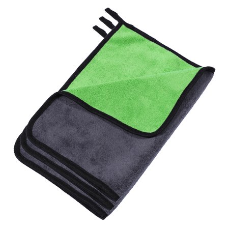 Unique Bargains 3pcs Microfibre Car Drying Towel 30 x 40cm 600GSM Car Drying Cloth Window Cleaner Gray Green