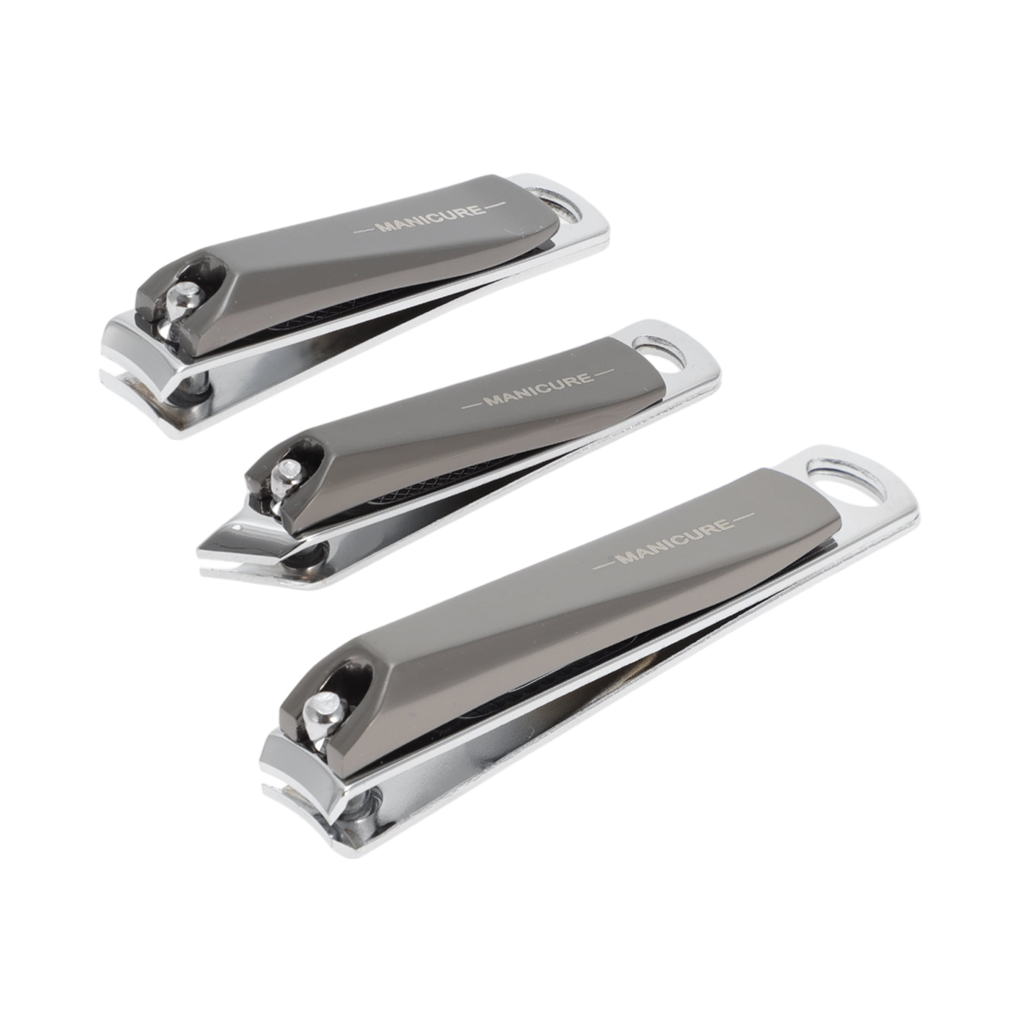 Unique Bargains 3pcs Nail Clippers Set with Ergonomic Design 3.15"