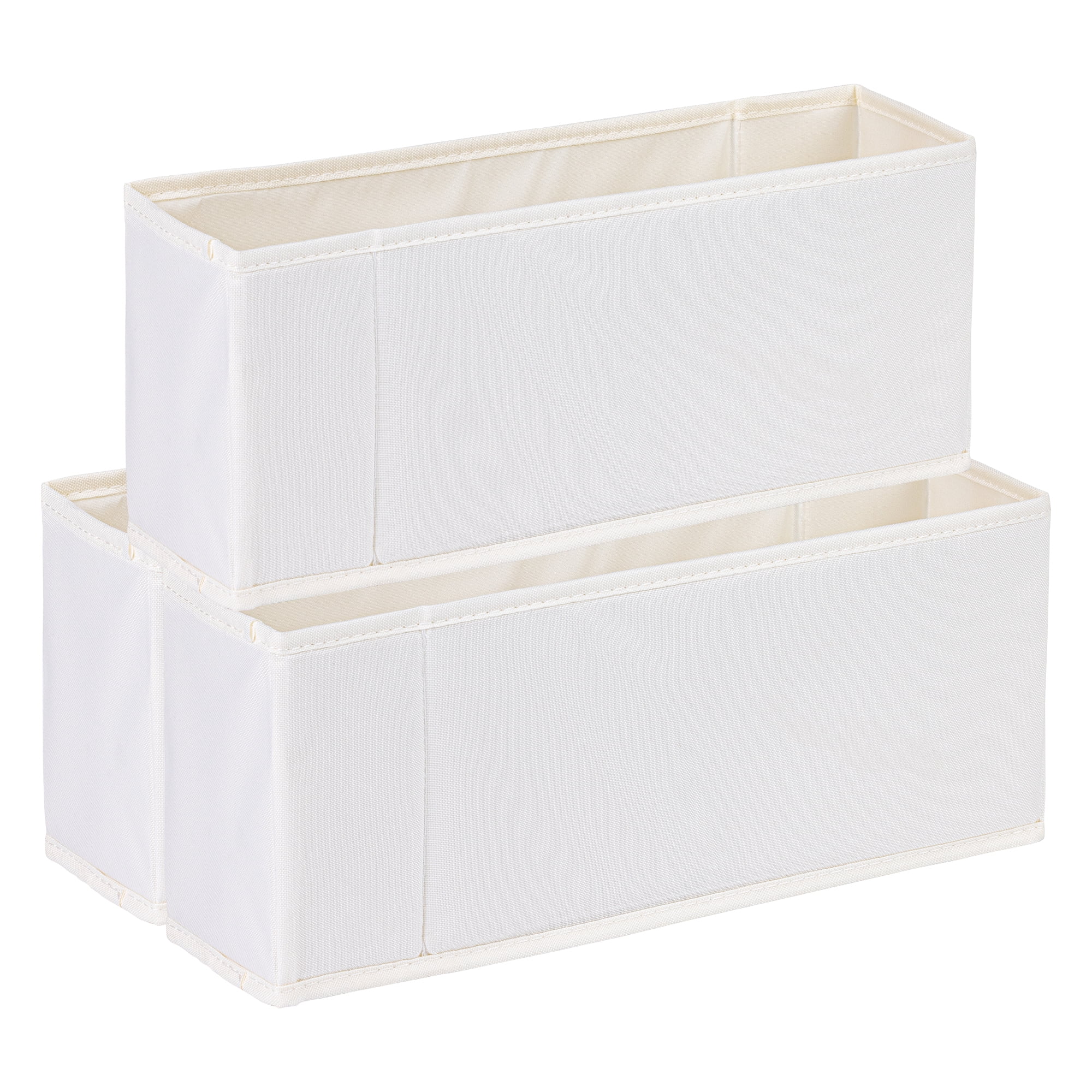 Unique Bargains 3pcs Storage Cube Fabric Storage Bin White 15.4*3.9*6.3in