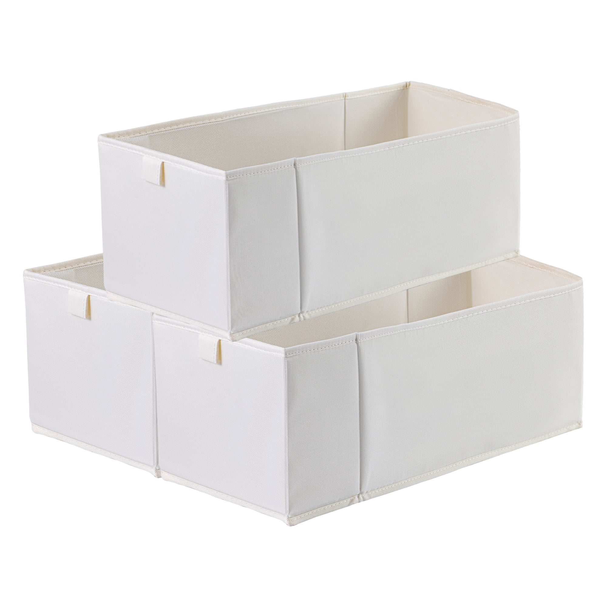Unique Bargains 3pcs Storage Cube Fabric Storage Bin White 18.5*9.8*7.9in