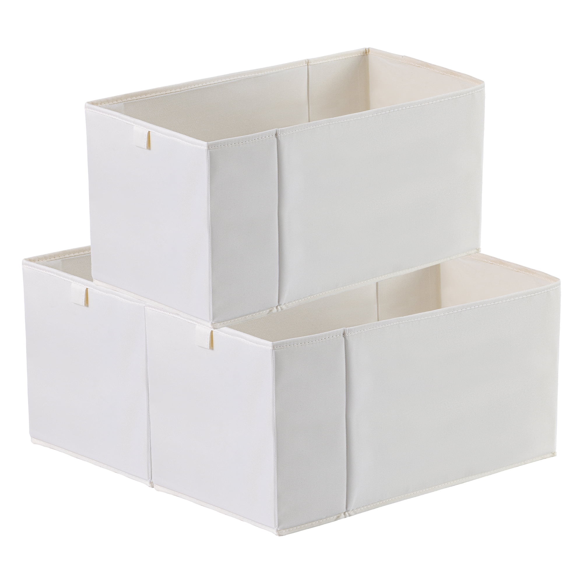 Unique Bargains 3pcs Storage Cube Fabric Storage Bin White 18.5*9.8*9.8in