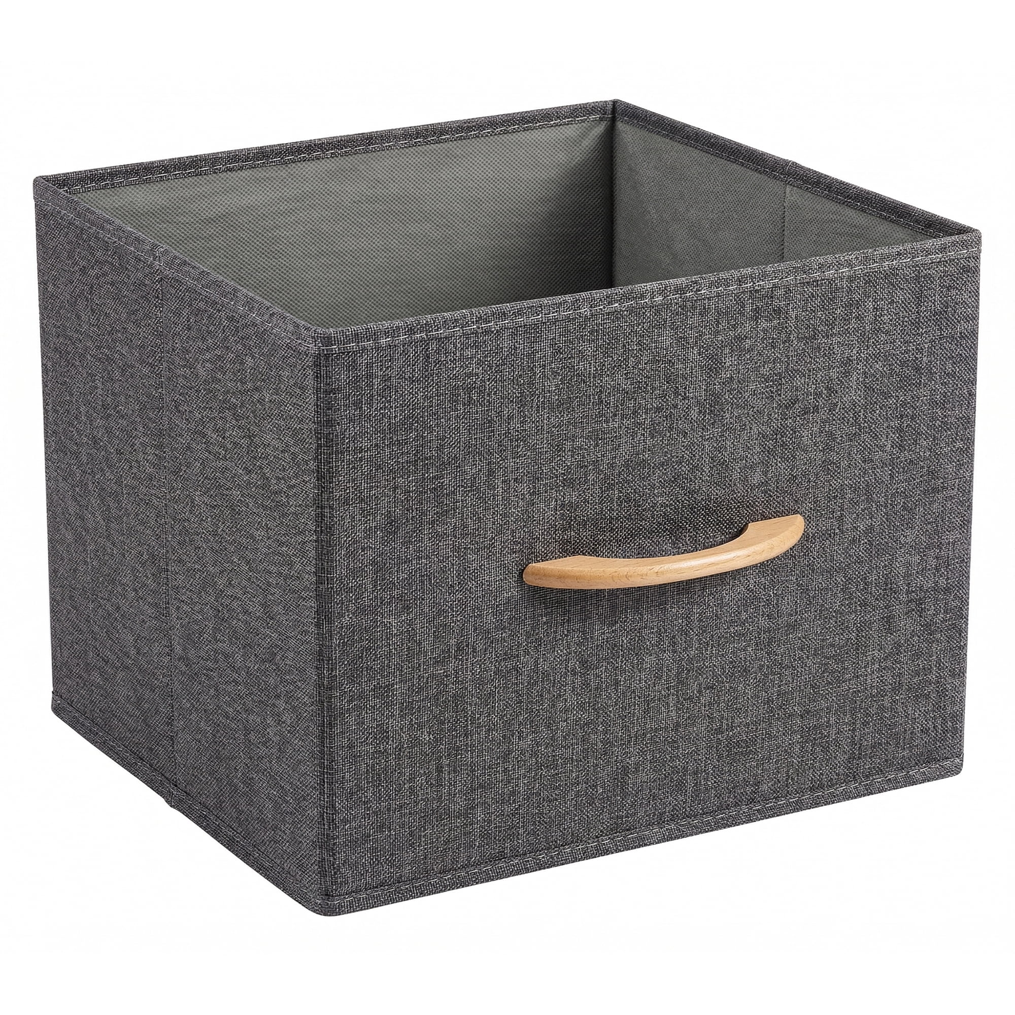 Unique Bargains 3pcs Storage Cube Fabric Storage Bin with Handles Grey 15.4*11.8*11.8in
