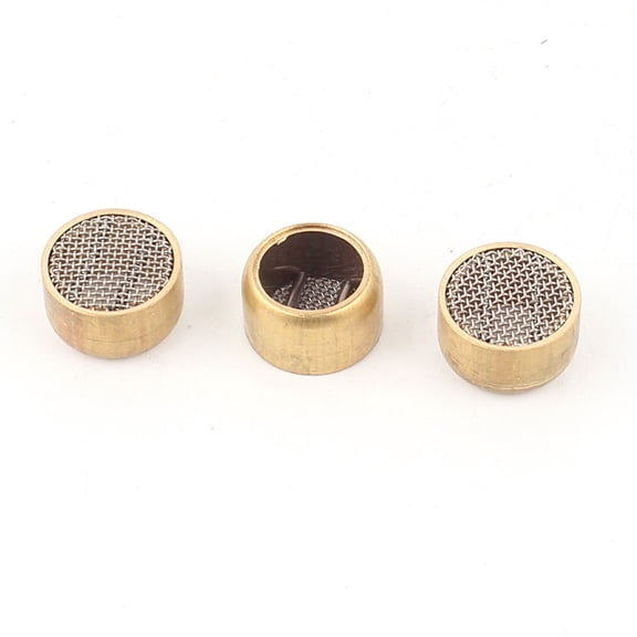 Unique Bargains 3xGold Tone Brass Screen Mesh Core Box Vents 14mm Diax8mm Thickness
