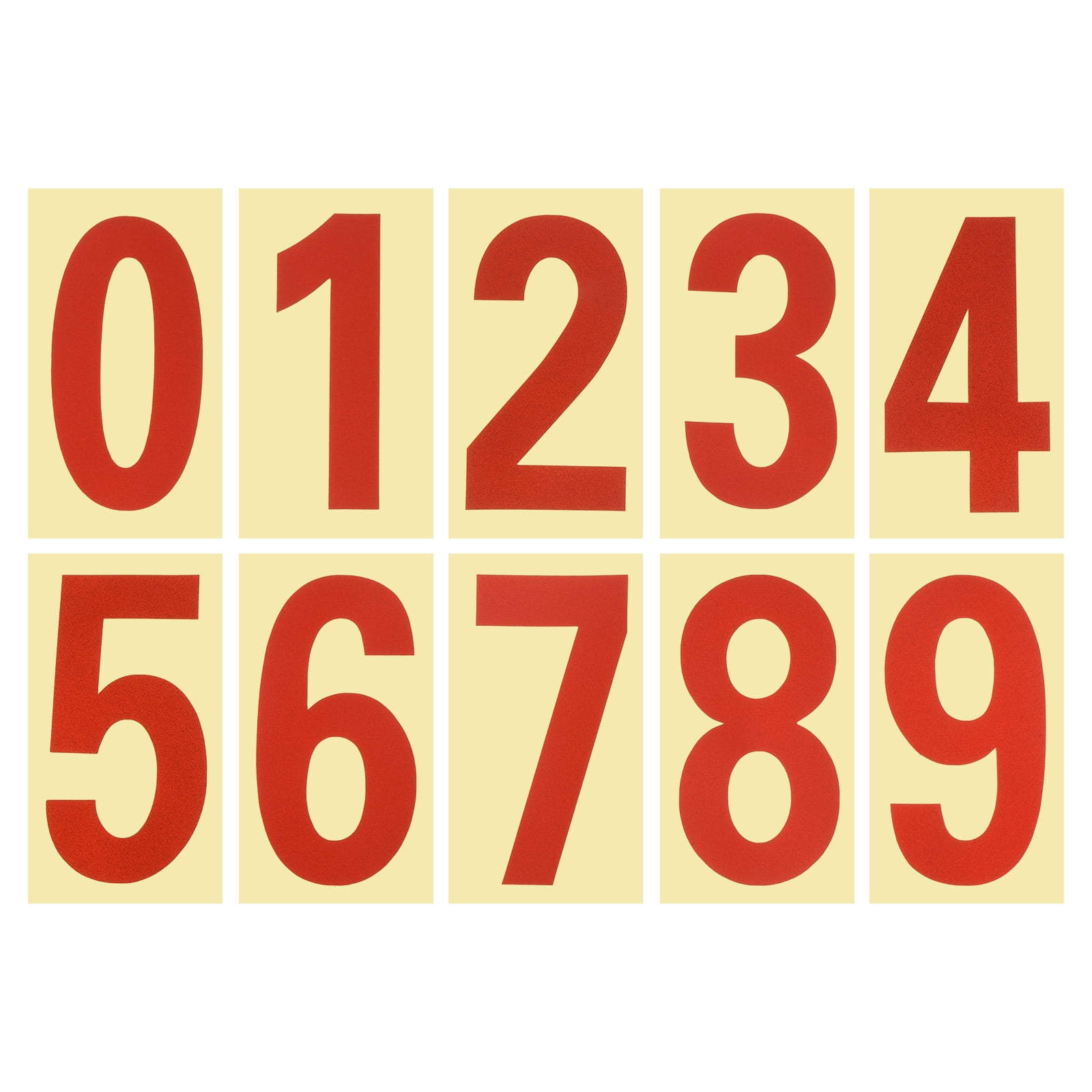 Unique Bargains 4.13 Inch Reflective Mailbox Numbers Sticker 0-9 Adhesive Number Red 4 Set