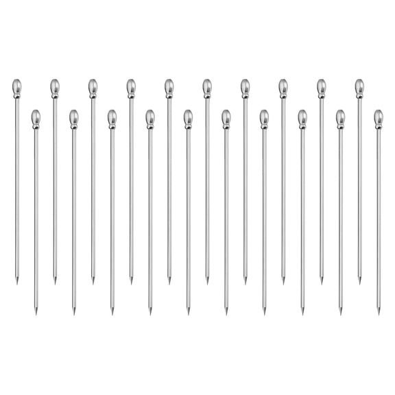 Unique Bargains 4.3' Metal Cocktail Toothpick Drink Picks Cocktail Skewers for Cocktail 20Pack