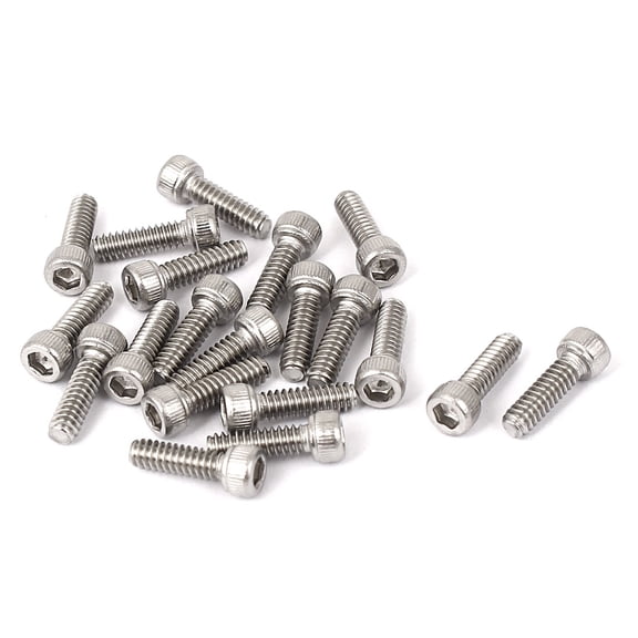 Unique Bargains 4#-40 x 3/8" 304 Stainless Steel Internal Hex Socket Cap Screws Bolts 20 Pcs