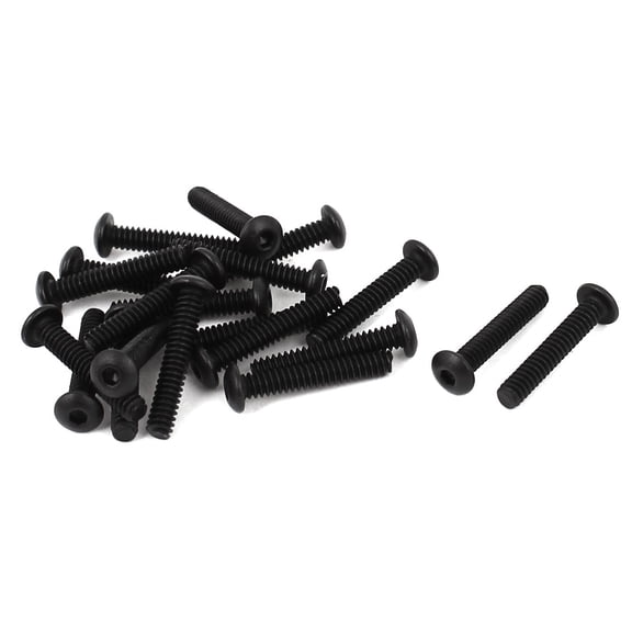 Unique Bargains #4-40 x 5/8" UNC 10.9 Alloy Steel Hex Socket Button Head Screws Black 20 Pcs